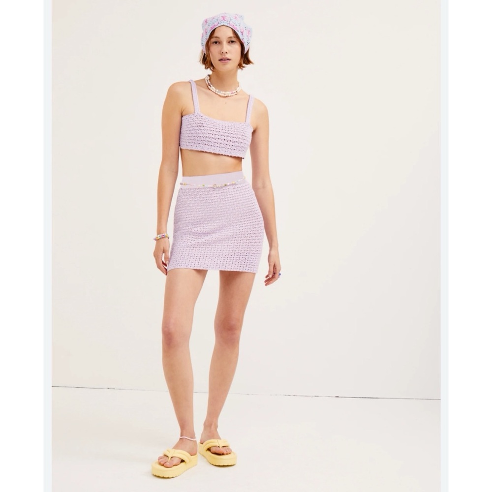 For Love & Lemons Charlotte Purple Knit Bralette S $90